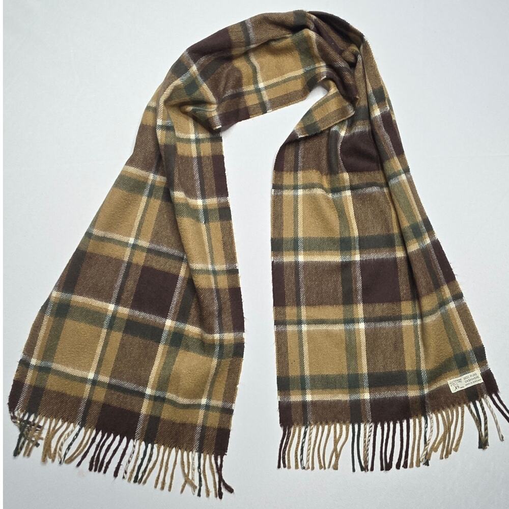 vintage Hilltop Brand 100% pure cashmere plaid scarf